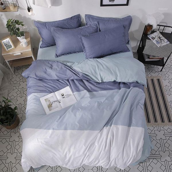 

simple geometric print 4pcs girl boy kid bed cover set duvet cover child bed sheet pillowcase comforter bedding set 610161