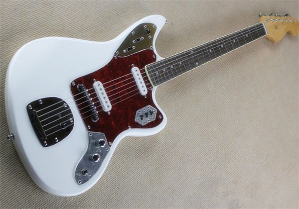 

flyoung jaguar white electric guitar maple fingerboard red pearl guard board can be customized