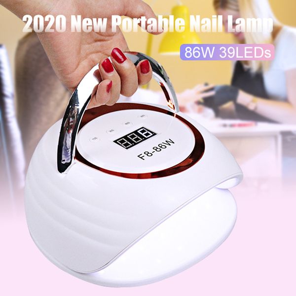 

86w uv led lamp manicure nail dryer fast curing all gels auto sensor with handle