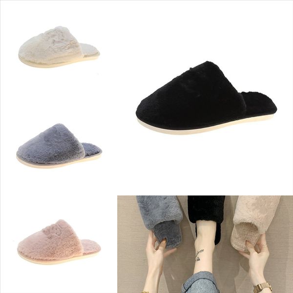 

ab5nr short warm gingham plush slippers men suede slipper winter plush indoor shoes for male non slip cozy velvet waterproof fur home, Black