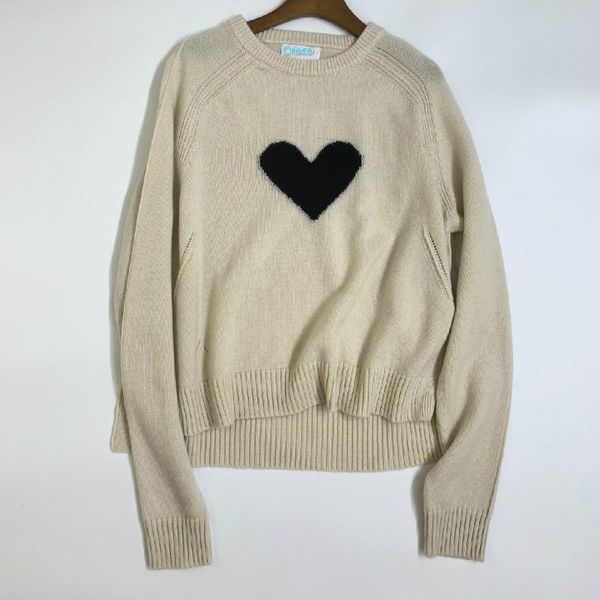

women sweater love pattern 100% cashmere sweater, White;black