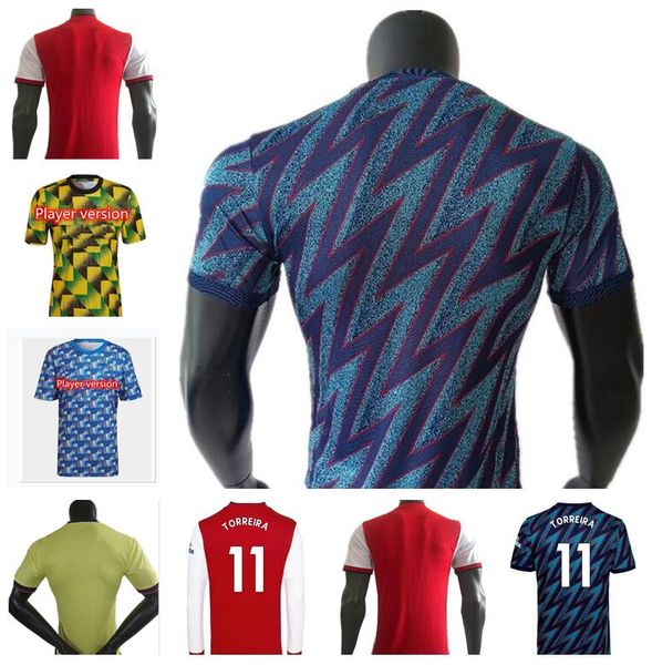 

s-4xl pepe saka 21 22 jerseys player version gunners arsen Ã¸degaard thomas willian tierney smith 2021 2022 soccer football shirt men + kids, Black;yellow