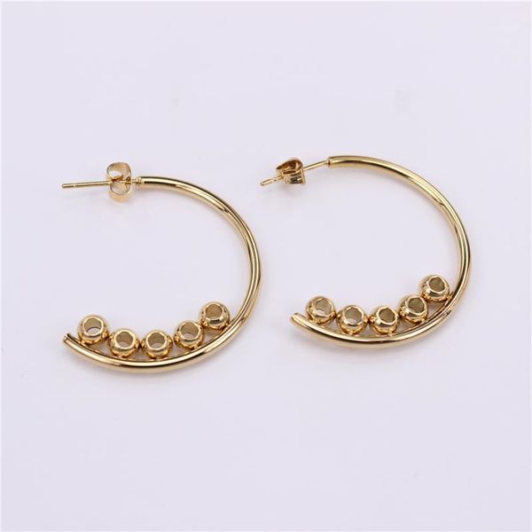 

hoop & huggie features full ear studs birthday party gifts 34mm simple and easy styles for ladies sl601, Golden;silver