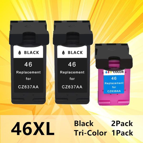 

46xl re-manufactured 46 xl cartridge set replacement for 46 ink cartridge for deskjet 2020 2520hc color inkjet printer