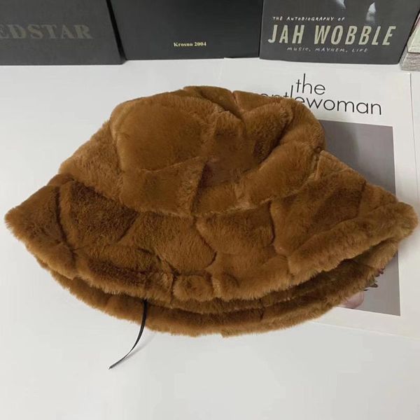 

2021 hats for women new autumn and winter thickened plush hat fashion letter fisherman's cap retro keep out the cold caps, Blue;gray