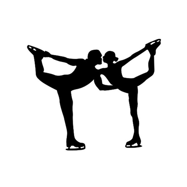 

13.6*11.4 interesting beautiful figure skating car sticker covers reflective vinyl silhouette c16-2177