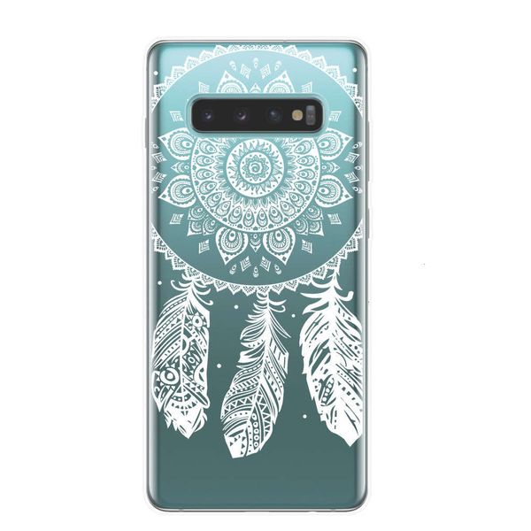

qamandala flower retro mobile phone cover digned for samsung galaxy s10, samsung galaxy s105g s10e s10 + plus mobile phone tpu soft silvfr