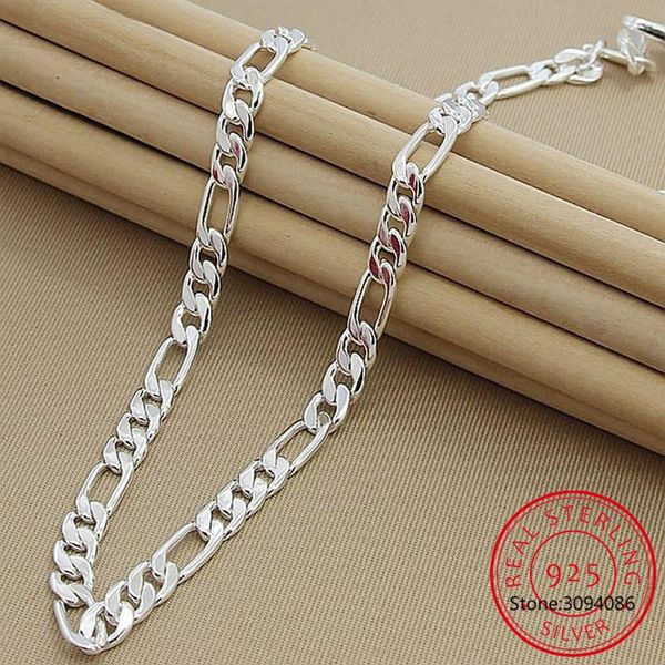

925 sterling silver 6mm/8mm chain sideways necklace man woman senior luxury jewelry statement necklace