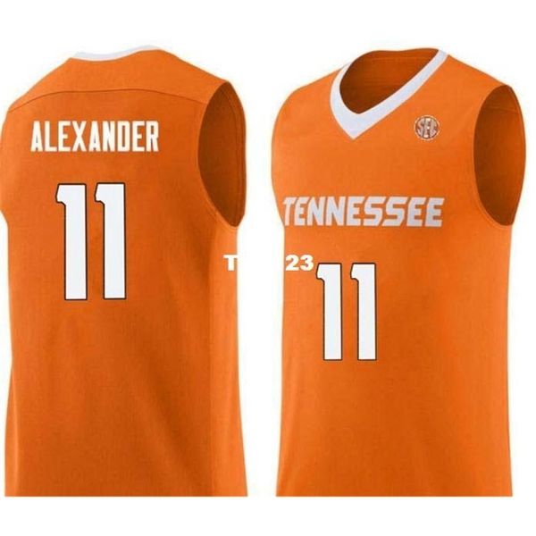 

vintage tennessee vols kyle alexander #11 college real embroidery jersey size s-4xl or custom any name or number jersey, Black