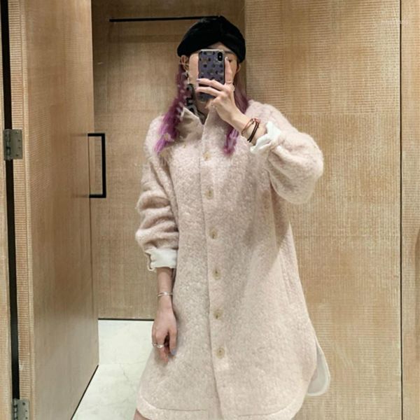 

new style in autumn winter fashion classic trendy brand design straight breasted split down shoulder terry woolen coat1, Black