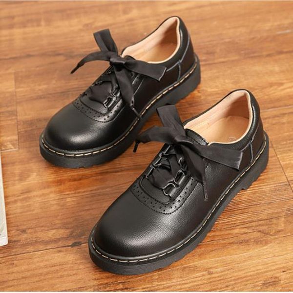

black soft bottom retro round toe flat women loafers oxford brown ladies shoes hz7n