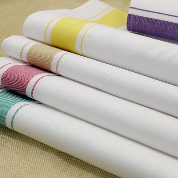 

10pcs restaurant napkin cotton cloth table napkins strip printed pocket handkerchief wedding party table decoration white napkin1