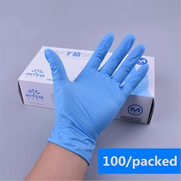 

factoryxnjrdisposable nitrile latex bacteria-proof anti-skid anti-acid rubber glove household garden cleaning gloves