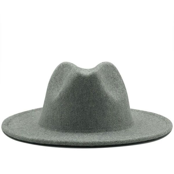 

fashion woolen winter vintage women fedora caps female felt hats summer spring wool felt jazz hat, Blue;gray