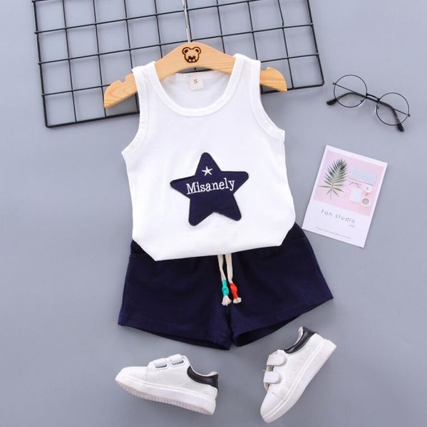 

2021 new summer kids clothing fashion baby two-piece trousers designer clothes boy sleeveless girl baby clothes, White