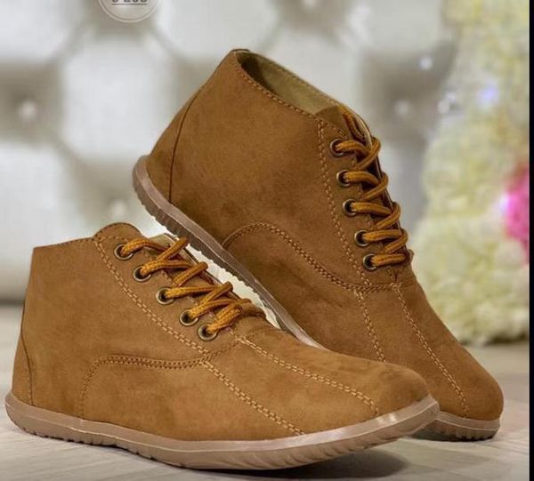 

women ankle boots flats lace up autumn faux suede flat casual shoes plus size gladiator booties woman mujer zapatos mujer 35-43, Black