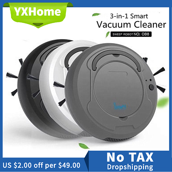

3-in-1 multifunctional auto smart robot floor cleaner rechargeable dry wet mop sweeping vacuum cleaner strong suction home clean