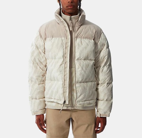 

21fw 1996 beige mountain nuptse down jacket men women couples color matching winter warm coats windproof fashion casual street splicing cott, Black;brown