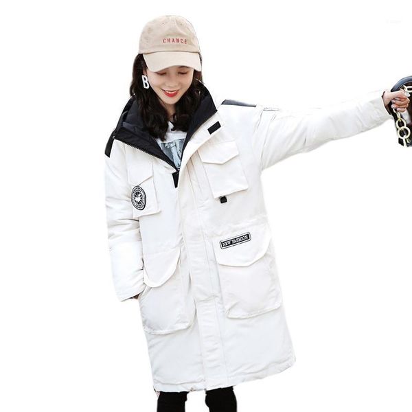 

women's down & parkas 2021 winer long jacket women female hooded parka with stand-up collar cotton warm padded autumn outwear1, Black