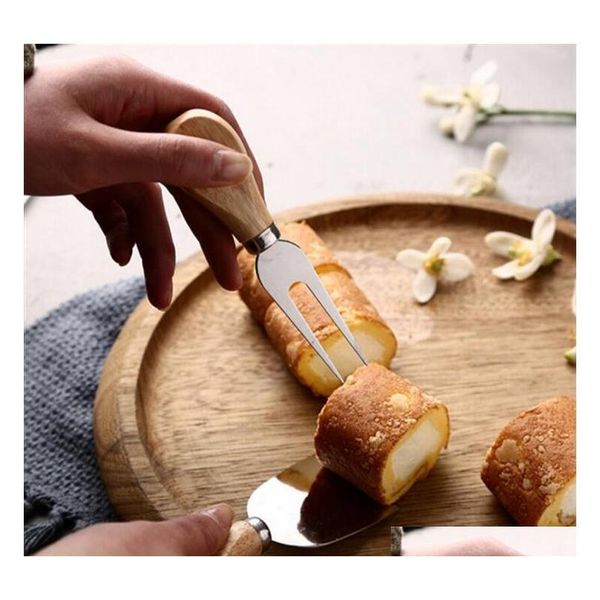 

useful cheese tools set 4pcs/set oak handle knife fork shovel kit graters for cutting baking cheese board sets jllbho lottery2010