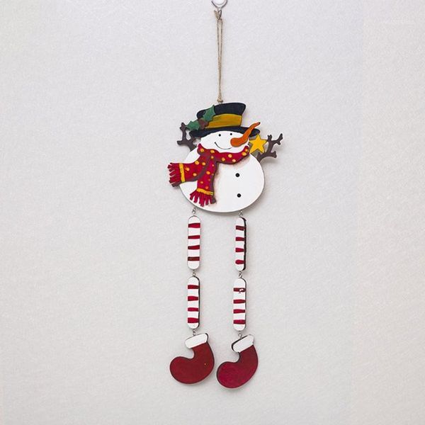 

christmas decorations wooden tree pendant painted santa snowman pendant1