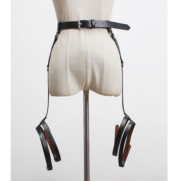 

ewq] 2020 spring summer new arrivals belt street punk leather waist chain metal leg ring hip hop personality chain belt aw78801 t200427, Black;brown