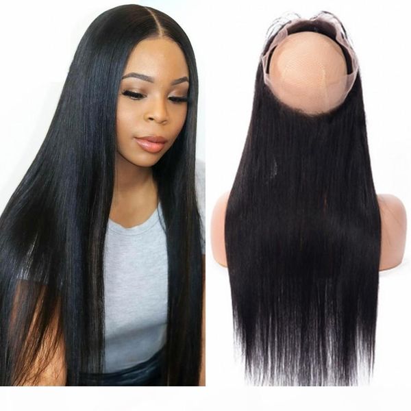 

бразильские прямые волосы pre щипковых 360 lace фронтальный с волосами младенца 8-20 дюймов remy человеческих волос колпачки, Black;brown