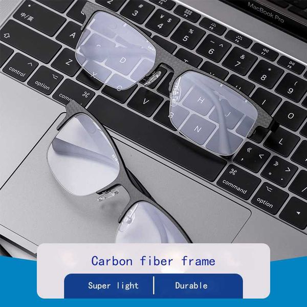 

carbon fiber half-frame blue light glasses women high-end luxury stainless steel anti-radiation male ultra-light eyeglasses, White;black