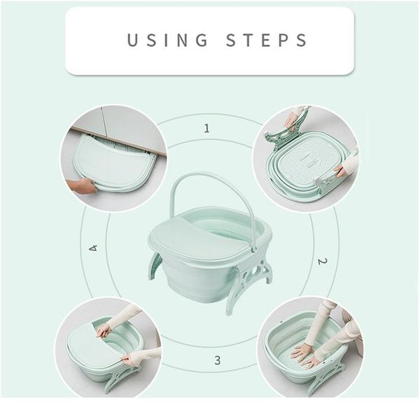 

foot soaking bucket with lid foldable footbath foaming massage bucket portable foot wash tub sauna bathtub bathroo sqcugx
