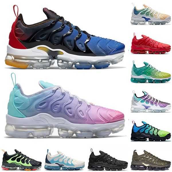 

2021 new arrival sport tn plus men women running shoes pastel triple red cargo khaki us 13 all black white sport sneakers trainers, White;red