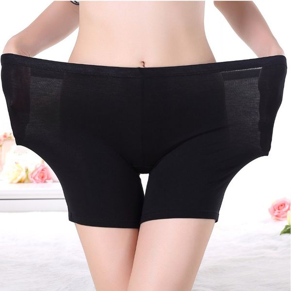

soft and comfortable cotton material boxer shorts safety for women panties plus big size high waist ladies' underwear, White;black