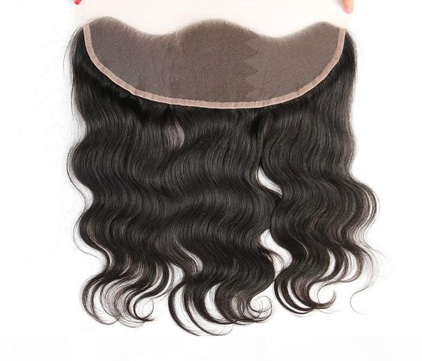 

1 pc brazilian indian body wave human hair 13x4 lace frontal closure remy human hair, Black;brown