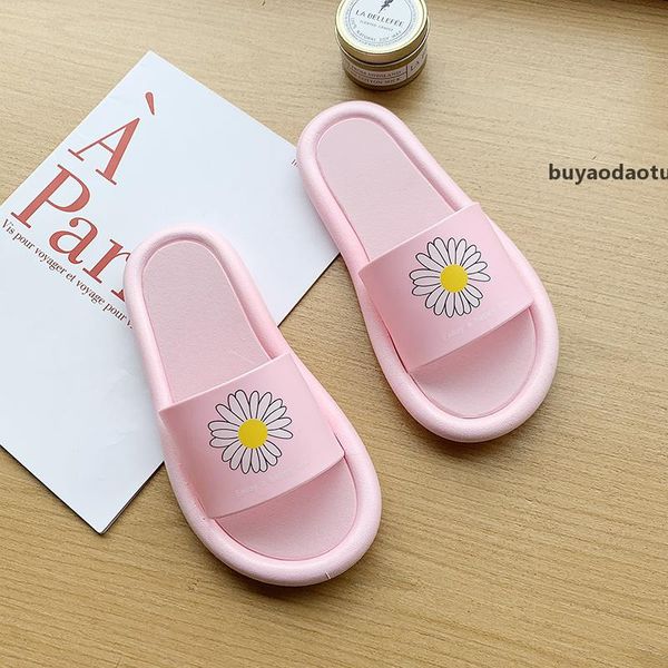 

20212020 hot Slipper Summer Fashion Daisy brocade Rubber Wide Flat Slide Men Women Beach causal Sandals Sneakers Flip Flops S 27