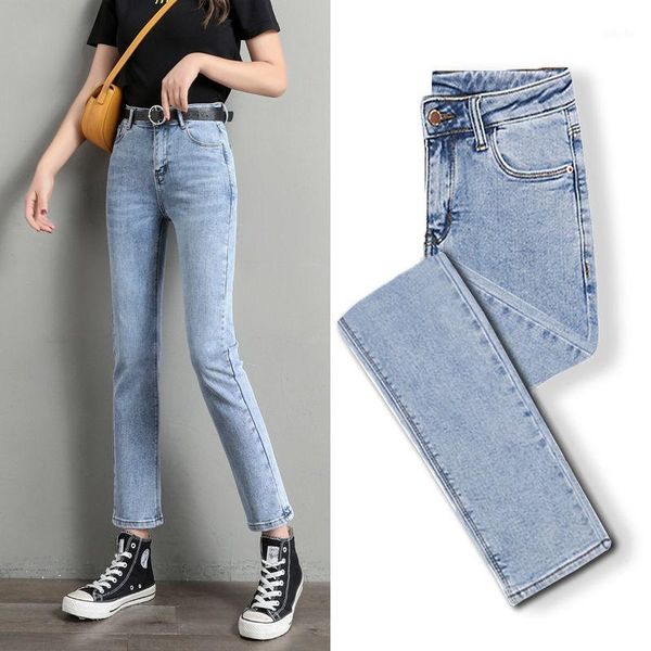 

2020 jeans plus size 25-32 spring blue women jeans high waisted straight lady vintage ankle-length women soft summer1