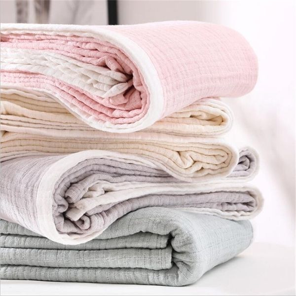 

29 colors 100% cotton muslin bed cover home textile kids muslin bed blanket home sofa bedspread throw blankets for beds lj201014