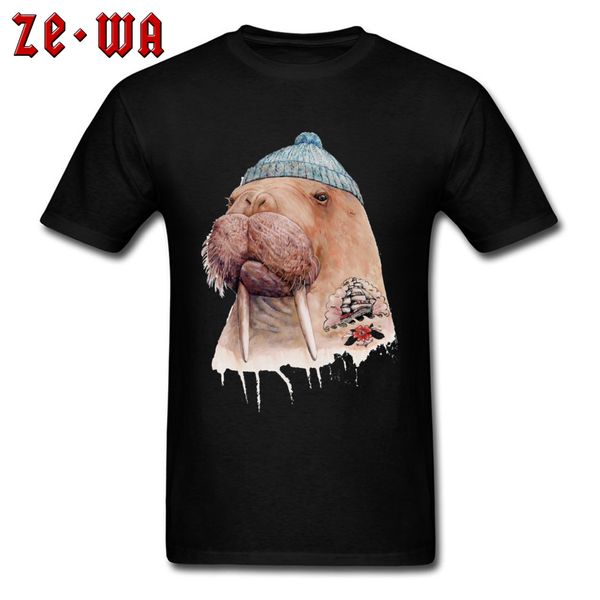 

спорт симпатичные татуированные walrus футболка hip hop молодежи любовь животных топы тис 100% хлопок дизайн фуфайки смешные футболки summer