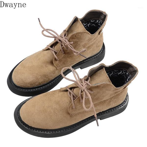 

boots ladies literary retro suede womens ankle lace-up comfort motorcycle handmade student casual short1, Black