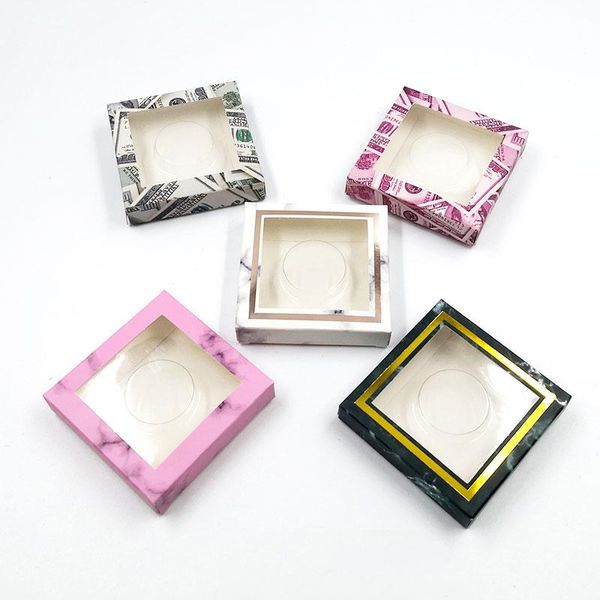 

false eyelashes 10/50/100pcs wholesale price eyelash packaging box lash boxes faux mink lashes square round empty case bulk