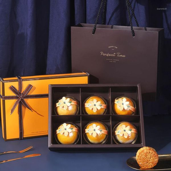 

5pcs/lot mooncake box egg yolk pastry box candy gift bags packaging bag wedding favor baby shower birthday party decoration1