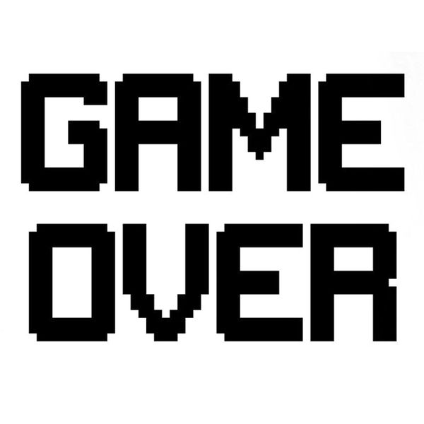 

13.6cm*9.5cm interesting words game over vinyl black /silver car sticker c22-0367