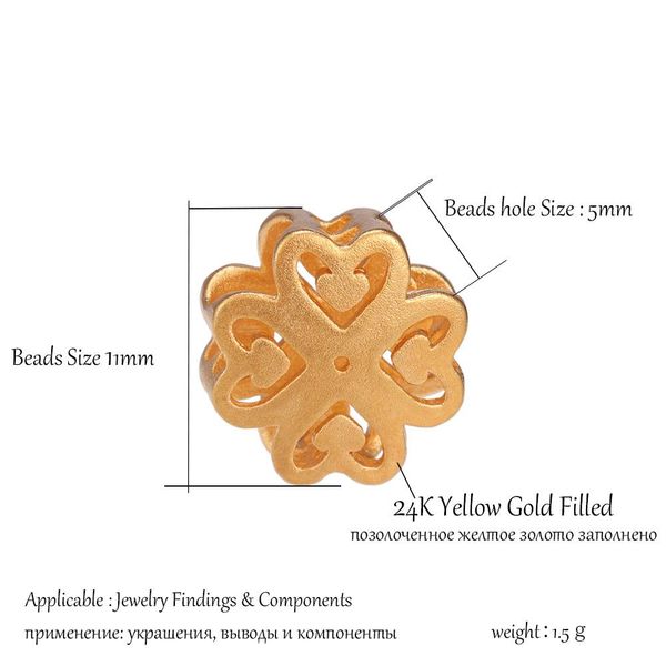

st.kunkka 24k yellow gold filled 11mm hollow heart beads fit charm bracelet bangle handmade diy for woman jewelry accessories h jllome, Silver