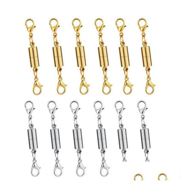 

new silver/gold plated magnetic magnet necklace bracelet clasps cylinder shaped clasps for necklace bracelet jewelry diy ew1bs