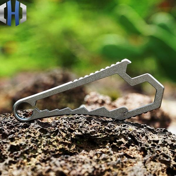 

titanium multifunction gadget keychain ring opener screwdriver screwdriver wrench portable tool