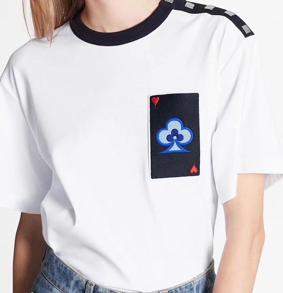 

21ss women designer comfort tee t-shirt new spring poker printing t-shirt fashion men women cool tee black white oversized s  l xl