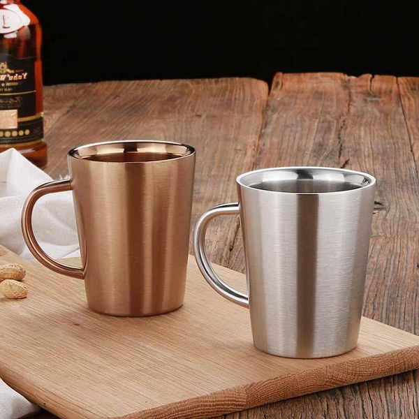 

wall beer handle travel double 18 8 mug domestic creative drinkware electroplate cup mini 360ml coffee tea steel stainless wmtdxf five2010