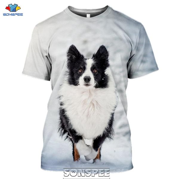 

animal dog border collie print 3d print shirts funny horror aesthetic men clothing