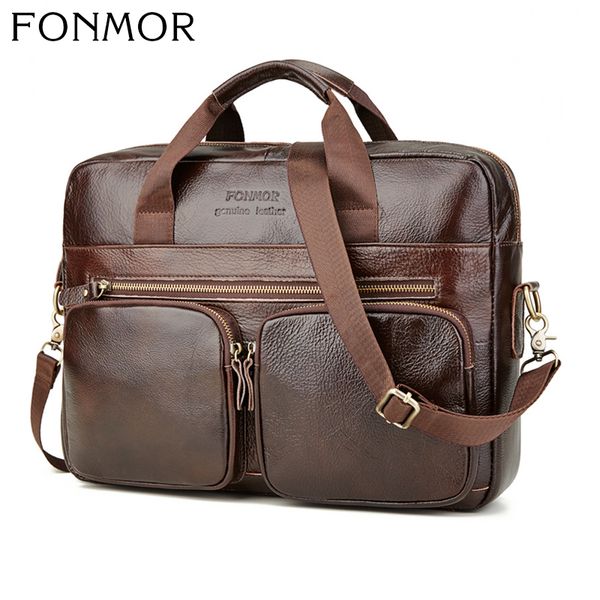 

fonmor genuine leather crossbody business famous brand men briefcase messenger bag male shoulder bags office laphandbag
