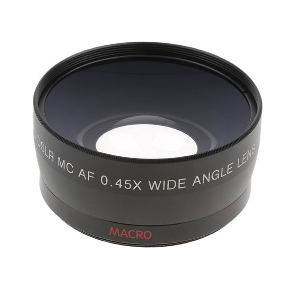 

58mm 2 in 1 0.45x wide angle conversion + marco conversion lens, with 62mm front thread for dslr camers