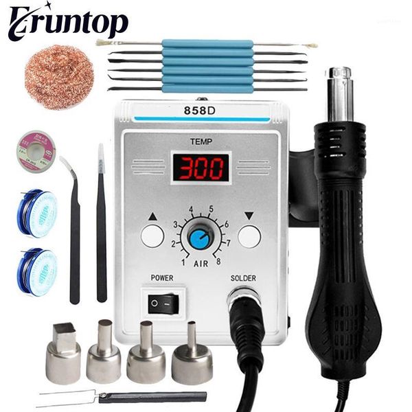 

erun858d smd rework soldering station led digital air gun blowser1