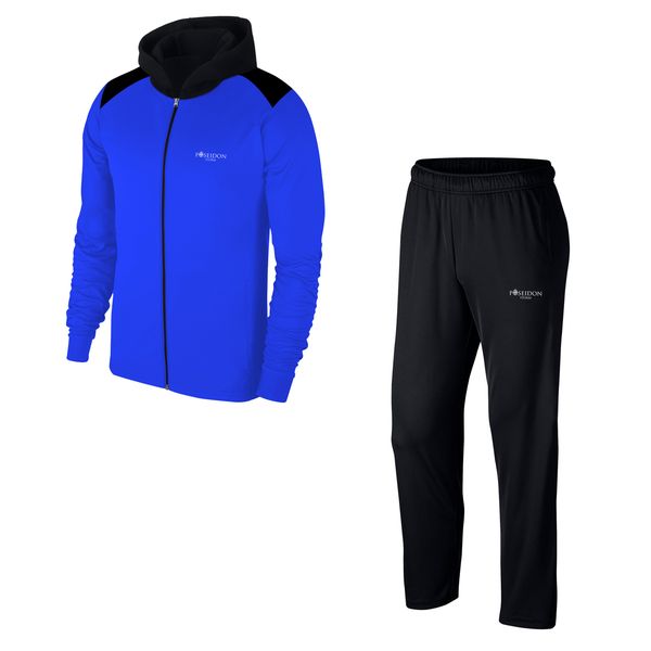 

men's blue casual and fitness tracksuit s-3xl - black capuched - m7 1004, Gray